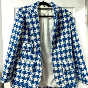Houndstooth Blazer blue and white